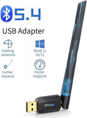 IHDAPP Bluetooth 5.4 Adapter for PC, 150M Long Range USB Bluetooth Dongle BT 5.4 EDR USB Adapter for PC Wireless Mouse Keyboard Audio Receiver Transmitter, Compatible with Windows 11/10/8.1