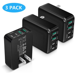 thumbnail image 2 of 2-Pack 5V/3A 3-Port USB Fast Wall Charger Hub With LED, US Plug Universal 2 of 4