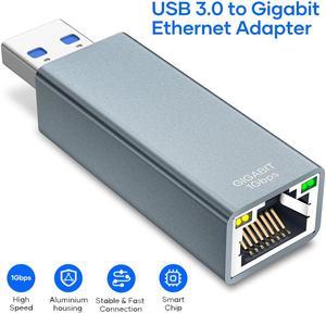 IHDAPP USB to Ethernet Adapter, USB 3.0 to 10/100/1000 Gigabit Wired LAN Network Adapter, RJ45 Internet Adapter Compatible with Mac-Book, Surface, Laptop PC with Windows 11/10/8.1/8/XP, macOS, Linux