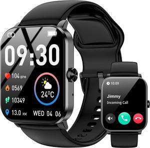 IHDAPP Smart Watch, 1.85" HD Smartwatch for Men Women (Answer/Make Calls), Fitness Watch with 120+ Sports Modes, IP68 Waterproof, Heart Rate/Sleep Monitor,  Activity Trackers for iOS/Android Phones