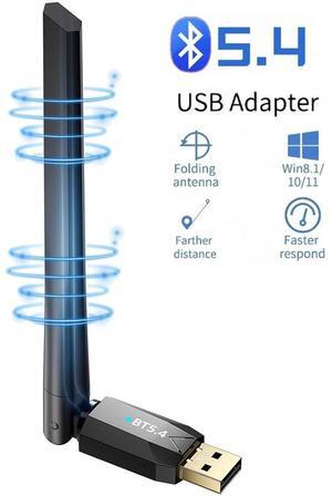 IHDAPP USB Bluetooth 5.4 Adapter for PC, Long Range 150M/500FT Wireless Bluetooth Dongle Enhanced Antenna for Bluetooth Keyboard Mouse Headsets Speakers Printer Desktop Laptop-Windows11/10/8.1 Support