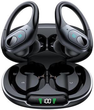 IHDAPP True Wireless Earbuds, Bluetooth 5.3 Sport Wireless Headphone with LED Charging Case, 90H Playback Sweatproof Over Ear Running Ear Buds with Earhooks Workout Bluetooth Earphones for iOS Android