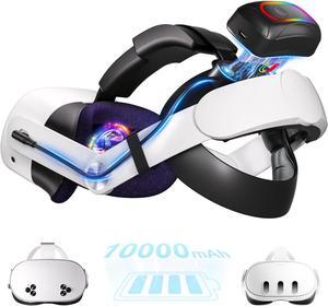 IHDAPP 10000mAh Battery Head Strap for Me-ta Quest 3S/3 with Cool RGB and Magnetic Battery Design, for Quest 3/3s Accessories Extra VR Playtime Premium Comfort & Adjustable, Reduce Facial Stress
