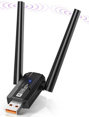 IHDAPP 2 in 1 Bluetooth 5.4 Adapter for PC, USB WiFi 6 Wireless Adapter for PC, 900Mbps 2.4GHz/5.0GHz WiFi & Bluetooth Adapter with 5DBI Antenna, Plug & Play, Compatible with Windows 11,10