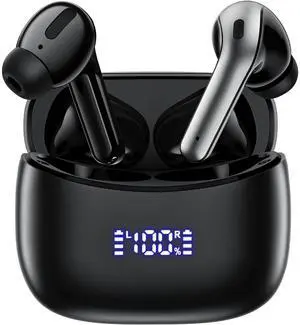 IHDAPP True Wireless Earbuds 60Hrs Playtime Bluetooth 5.4 Headphones Stereo Bass Ear Buds IPX7 Waterproof Sport in-Ear Earphones with Charging Case Ear Bud Build in Mic for Music Call Workout Fitness