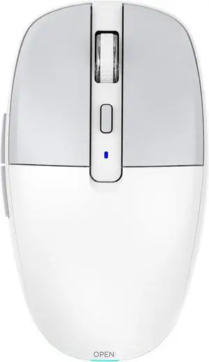 IHDAPP Multi-Device Wireless Mouse for Office, USB 2.4G/Type-C 2.4G/BT5.1 Dual Mode, Silent Click, 3200 DPI, Ergonomic Design with RGB Light, Bluetooth Wireless Mouse with Type-C Fast Charging (White)