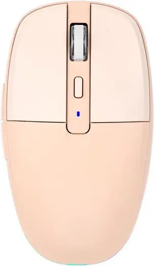 IHDAPP Multi-Device Wireless Mouse for Office, USB 2.4G/Type-C 2.4G/BT5.1 Dual Mode, Silent Click, 3200 DPI, Ergonomic Design with RGB Light, Bluetooth Wireless Mouse with Type-C Fast Charging (Cheese