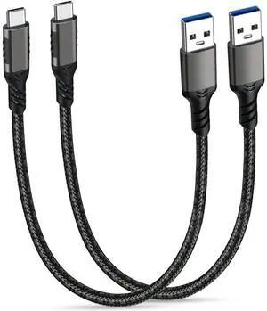 IHDAPP USB A to USB C Cable (2 Pack 1.6FT), USB 3.1/3.2 10Gbps Data Transfer and 60W 3A USB C Fast Charging Cable for Sa-m-su-n-g Galaxy External SSD and Other Type C Phone Laptop PC Devices