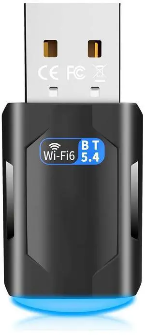 IHDAPP 2-in-1 Wi-Fi 6 Bluetooth 5.4 USB Adapter for PC Laptop, AX900Mbps WiFi 2.4G/5GHz Wireless Network Dongle w/Built-in Driver for Windows 11 10 Desktop Headphones, Keyboard, Mouse, Controller
