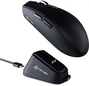 IHDAPP Gaming Mouse with Magnetic Charging Dock, BT/2.4G Wireless/Wired, PixArt PAW3311 Gaming Sensor, 59g Lightweight, 25000 DPI LIGHTSPEED Gamer Office Mice for PC/Mac - Black
