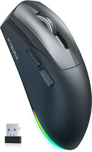 IHDAPP Wireless Gaming Mouse, 12000 DPI, Tri-Mode Bluetooth Gaming Mouse Wireless, Lightweight, 80Hrs Battery Life, Backlight, 5 Programmable Buttons, Rechargeable Gaming Mice for PC/Mac, Black