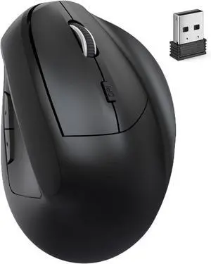 IHDAPP Wireless Mouse Ergonomic (Bluetooth + USB) Dual Mode Vertical Silent Portable Multi Device Ergo Upright Carpal Tunnel Mice for Mac/PC/Laptop/Computer/Tablet/iPad/Macbook Air/Pro Office Work