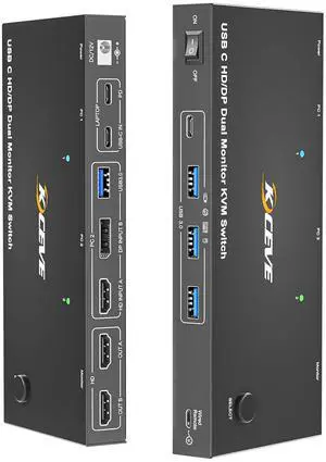 IHDAPP USB C KVM Switch 2 Monitors 2 Computers, USB C Dual Monitor HDMI KVM Switch for Laptop & Desktop, USB 3.0 MST Dual HDMI 4K@60Hz, PD 87W for Laptop, with Wired Remote IHDAPP USB C KVM Switch 2 Monitors 2 Computers, USB C Dual Monitor HDMI KVM Switch for Laptop & Desktop, USB 3.0 MST Dual HDMI 4K@60Hz, PD 87W for Laptop, with Wired Remote