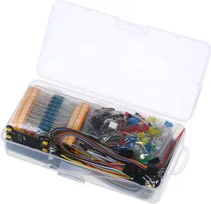 Electronic Component Fun Kit, with Power Module, Jumper Wire, 830 Junction Breadboard, Precision Potentiometer, Resist