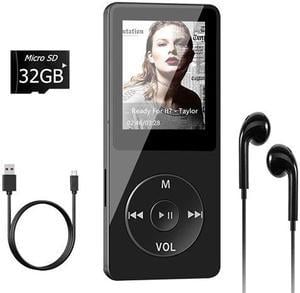 MP3 Player with 32GB TF Card and Supports 128GB Extension Memory, Economic Multi-functional Mini MP4/MP3 Music Player Adapter, with Video/ Photo Viewer/E-Book, FM Radio and Record Function