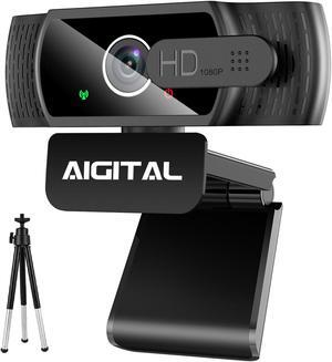 Aigital 1080P Webcam, Live Stream Web Camera with Microphone & Privacy Cover, HD USB Webcam with 110° Wide Angle for PC Zoom Video Conferencing, Calling, Gaming, Laptop, Desktop, YouTube, Facetime