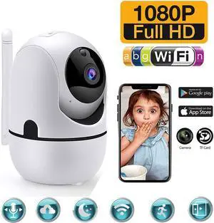 1080P Security Camera, HM203 UG WiFi Home Indoor Camera with Smart Night Vision/2 Way Audio/Motion Detection, Wireless IP Dog Camera for Baby/Pet/Nanny Monitor, Cloud/MicroSD Support