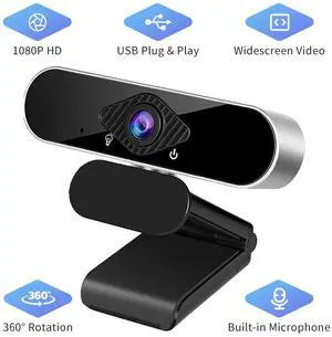 TROPRO Full HD 1080p Webcam, Webcam with Microphone Streaming Computer Web Cam for PC Laptop Desktop 360 Degree Rotation Computer Camera Highly Compatible with Win10/8/8.1/7/XP Linux Mac TROPRO Full HD 1080p Webcam, Webcam with Microphone Streaming Computer Web Cam for PC Laptop Desktop 360 Degree Rotation Computer Camera Highly Compatible with Win10/8/8.1/7/XP Linux Mac