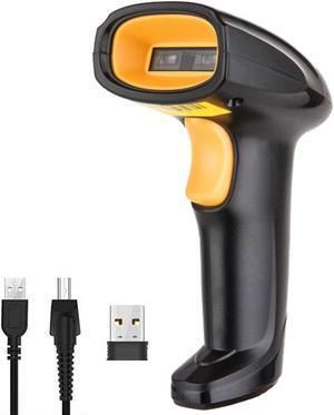 Bluetooth Barcode Scanner, Compatible with 2.4G Wireless & Bluetooth Function & Wired Connection, Connect PC, CCD Bar Code Reader Work with Windows, Mac