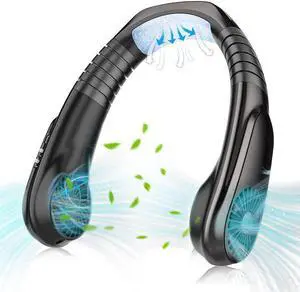 Personal Cooling Portable Neck Fans,Refrigeration Chip Air Cooler Neck Fan Personal AC Cooling Fan Hands-Free Fan,USB Quiet Portable Fan for Outdoor Sports Commuting (Black)