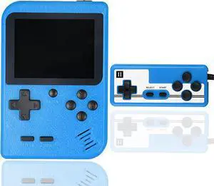 Handheld Game Console, Portable Retro Video Game Console with 500 Classical FC Games, 3.0-Inches Color Screen, 1020mAh Rechargeable Battery Support for Connecting TV and Two Players Blue Handheld Game Console, Portable Retro Video Game Console with 500 Classical FC Games, 3.0-Inches Color Screen, 1020mAh Rechargeable Battery Support for Connecting TV and Two Players Blue