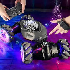 New Gesture Sensing RC Stunt Car with Light & Music, Remote Control Gesture Sensor Car, Off Road Vehicle, 2.4GHz RC Stunt Car Double Sided 360° Rotating Toy Cars for Kids Boys Girls Gifts
