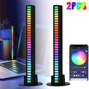 Smart Light Bars, RGB IC Smart LED Lights 32 lamp Beads ARM chip with Various Scene Modes and Music Modes, Bluetooth Color Light Bar, With APP(2PCS)