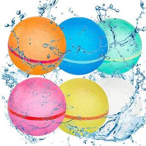 Reusable water balls, Magnetic adsorption water balls for Kids Boys & Girls, Silicone magnetic adsorption water balls, Water game toys for outdoor activities (6 pieces, random colors)