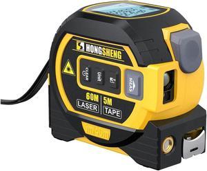 3-in-1 Digital Laser Measuring Tape, Rebanb Tape, 40/60m Digital Measuring Sight, Handheld Electronic Digital Tape Measure with LED Display