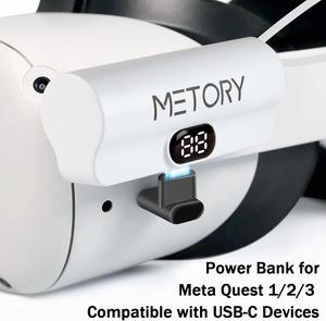 Power Bank Battery Pack Compatible with Oculus/Meta Quest 1/2/3, 5000mAh Fast Charging and Lightweight Extended Battery for Extra 2.5 Hours Playtime (With 90 Degree Adapter)