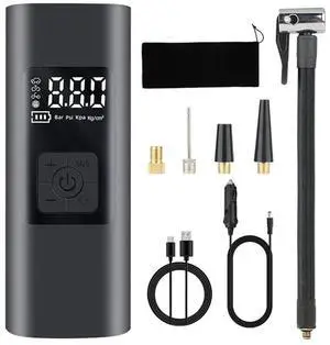 TROPRO Portable Air Compressor Tire Inflator 6000mAh Mini Electric Air Pump 150 PSI Tire Pump with Power Bank SOS Design and Digital LCD LED Light for Car/Bike/Bicycles/Motorbikes/Balls/Swim rings