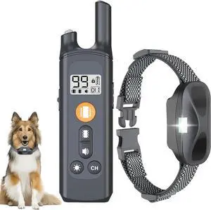 Dog Training Collar, Rechargeable Shock Collar for Dogs with 3000ft Remote Range IP65 Waterproof Shock Collar w/3 Safe Training Modes, Beep, Vibration and Shock, Dog Collar for Small Medium Large Dogs