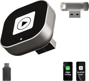 2 in 1 Mini Wireless CarPlay Adapter, Plug & Plug Auto Connect No Delay, Converts Wired to Wireless for Cars from 2017+, Android Auto Wireless Adapter for iPhone iOS 10+ /Android 11