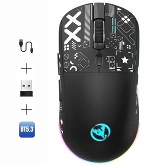 Wirelss Gaming Mouse,Tri-Mode 2.4G/Bluetooth/USB-C Rechargeable Computer Mice with Silent,6 Macro Buttons,Ergonomic Design,Adjustable DPI,6 RGB LED Modes for PC/Mac/Laptop Wirelss Gaming Mouse,Tri-Mode 2.4G/Bluetooth/USB-C Rechargeable Computer Mice with Silent,6 Macro Buttons,Ergonomic Design,Adjustable DPI,6 RGB LED Modes for PC/Mac/Laptop
