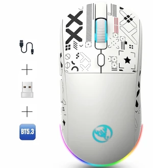 Wirelss Gaming Mouse,Tri-Mode 2.4G/Bluetooth/USB-C Rechargeable Computer Mice with Silent,6 Macro Buttons,Ergonomic Design,Adjustable DPI,6 RGB LED Modes for PC/Mac/Laptop Wirelss Gaming Mouse,Tri-Mode 2.4G/Bluetooth/USB-C Rechargeable Computer Mice with Silent,6 Macro Buttons,Ergonomic Design,Adjustable DPI,6 RGB LED Modes for PC/Mac/Laptop