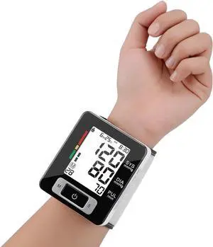 Wrist Blood Pressure Monitor Fully Automatic Digital Blood Pressure Cuff FDA Approved Electric Portable BP Monitor with LCD Display and Memory Storage Function for 2 Users (Black, Wrist) Wrist Blood Pressure Monitor Fully Automatic Digital Blood Pressure Cuff FDA Approved Electric Portable BP Monitor with LCD Display and Memory Storage Function for 2 Users (Black, Wrist)