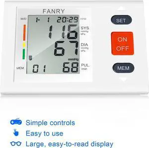 Blood Pressure Monitor Upper Arm,Accurate Automatic Digital Bp Machine with 8.7''-12.6'' Adjustable Cuff for Home Use,Fast Reading Irregular Heartbeat and 90-Readings Memory,4AA Batteries Included Blood Pressure Monitor Upper Arm,Accurate Automatic Digital Bp Machine with 8.7''-12.6'' Adjustable Cuff for Home Use,Fast Reading Irregular Heartbeat and 90-Readings Memory,4AA Batteries Included