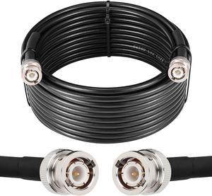 BNC Male to BNC Male Coax Cable 25ft, 50 Ohm RG58 Coaxial Cable with BNC Connectors