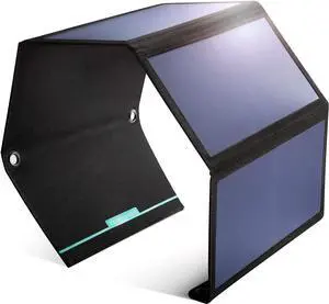 28W Portable Solar Panel Charger, 2 USB-A Ports, (5V/4.0A Max) 24% Efficient Maxeon Cells Solar Charger, IPX4 Waterproof, Compatible with iPhone 12/11/11pro/Xs, iPad, Samsung Galaxy and More 28W Portable Solar Panel Charger, 2 USB-A Ports, (5V/4.0A Max) 24% Efficient Maxeon Cells Solar Charger, IPX4 Waterproof, Compatible with iPhone 12/11/11pro/Xs, iPad, Samsung Galaxy and More
