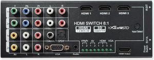 Digital Multi-Functional HDMI Converter Adapter 2*YPBPR + 2*AV + 3*HDMI + 1*VGA + in 1*HDMI 1*SPDIF 1*COXIAL 1*AUDIO out