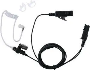 2-Wire Covert Acoustic Tube Surveillance Earpiece Headset Mic PTT Kit for Motorola XPR3500e XPR3000 XPR3300 XPR3300e XPR3500 Two Way Radio Walkie Talkie
