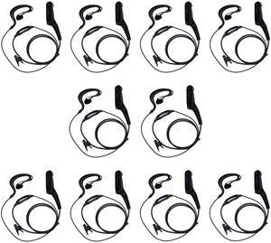 TDYU G Shape Earpiece Headset for Motorola XPR6550 XPR7550 XPR7580 XPR7380 APX6000 APX4000 XPR7350 APX7000 XPR6350 Walkie Talkie Two Way Radio(10 pack)