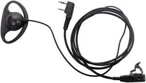 D Shape Earpiece Headset with Mic PTT Compatible with Baofeng UV-5R BF-888S BF-F8HP BF-F9 UV-82 UV-82HP UV-82C Kenwood TK-2107 TK-3107 Walkie Talkies Two Way Radio 2 pin
