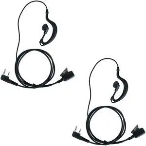 G Shape Earpiece Headset with PTT Mic Compatible with Baofeng UV-5R BF-888S BF-F8HP BF-F9 UV-82 UV-82HP UV-82C TK-2107 TK-3107 Kenwood Walkie Talkies Two Way Radio 2 pin(2 pack)