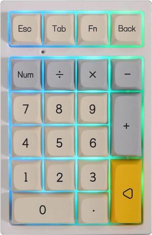 EPOMAKER TH21 Number Pad, 21 Keys Hot Swappable Wired Numeric Keypad with RGB Backlight, Programmable,MDA Profile PBT Keycaps for Win/Mac/Linux Gateron Pro Yellow