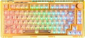 KiiBoom Phantom 81 75% Hot Swappable Gasket-Mounted Mechanical Keyboard, BT5.0/2.4GHz/USB-C Wired Wireless NKRO Gaming Keyboard with South-Facing RGB, 4000mAh Battery for Win/Mac(Yellow)