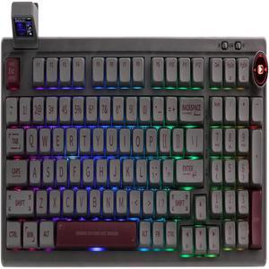 EPOMAKER RT100 97 Keys Gasket BT5.0/2.4G/USB-C Mechanical Gaming Keyboard with Customizable Display Screen, Knob, Hot Swappable Socket, 5000mAh Battery for Win/Mac(Epomaker Flamingo Switch)