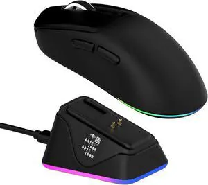 EPOMAKER NEX Lite Wireless Gaming Mouse with Screens & RGB Charging Dock 65g Right-Hand Gaming Mice, PAW3311 Sensor, 1K Polling, 12K DPI, BT 5.0/2.4GHz/USB-C, for Gaming & Office (Black) EPOMAKER NEX Lite Wireless Gaming Mouse with Screens & RGB Charging Dock 65g Right-Hand Gaming Mice, PAW3311 Sensor, 1K Polling, 12K DPI, BT 5.0/2.4GHz/USB-C, for Gaming & Office (Black)