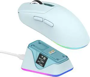 EPOMAKER NEX Lite Wireless Gaming Mouse with Screens & RGB Charging Dock 65g Right-Hand Gaming Mice, PAW3311 Sensor, 1K Polling, 12K DPI, BT 5.0/2.4GHz/USB-C, for Gaming & Office (Blue) EPOMAKER NEX Lite Wireless Gaming Mouse with Screens & RGB Charging Dock 65g Right-Hand Gaming Mice, PAW3311 Sensor, 1K Polling, 12K DPI, BT 5.0/2.4GHz/USB-C, for Gaming & Office (Blue)