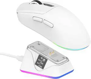 EPOMAKER NEX Lite Wireless Gaming Mouse with Screens & RGB Charging Dock 65g Right-Hand Gaming Mice, PAW3311 Sensor, 1K Polling, 12K DPI, BT 5.0/2.4GHz/USB-C, for Gaming & Office (White) EPOMAKER NEX Lite Wireless Gaming Mouse with Screens & RGB Charging Dock 65g Right-Hand Gaming Mice, PAW3311 Sensor, 1K Polling, 12K DPI, BT 5.0/2.4GHz/USB-C, for Gaming & Office (White)